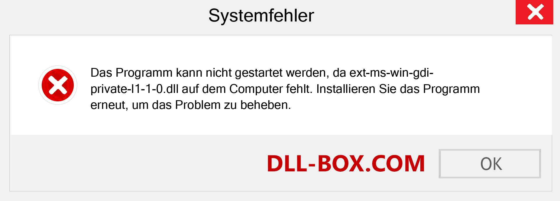 ext-ms-win-gdi-private-l1-1-0.dll-Datei fehlt?. Download für Windows 7, 8, 10 - Fix ext-ms-win-gdi-private-l1-1-0 dll Missing Error unter Windows, Fotos, Bildern