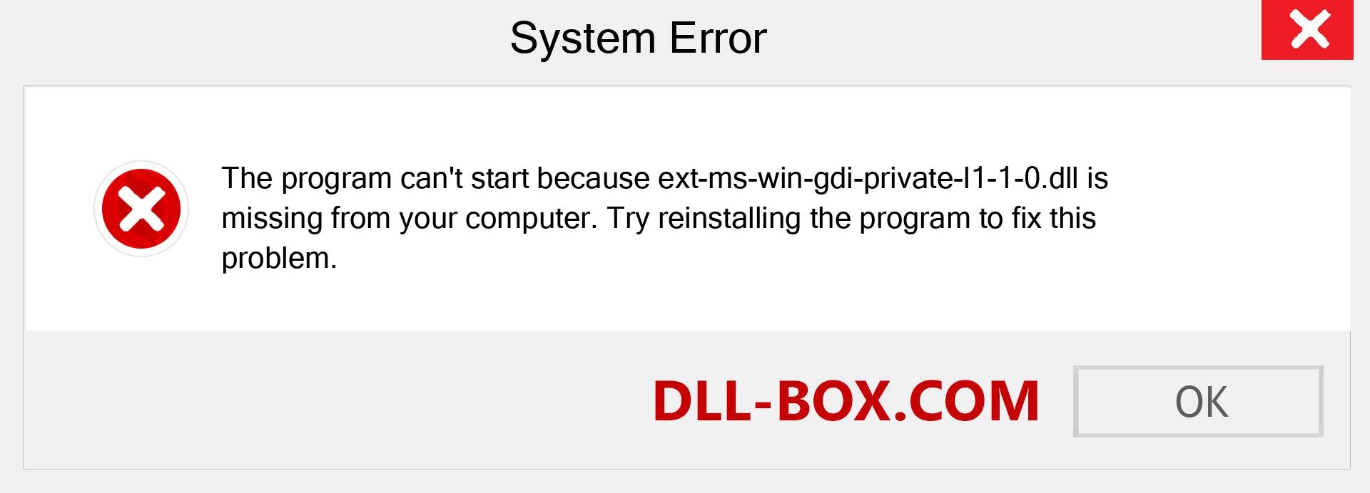 ext-ms-win-gdi-private-l1-1-0.dll file is missing?. Download for Windows 7, 8, 10 - Fix  ext-ms-win-gdi-private-l1-1-0 dll Missing Error on Windows, photos, images