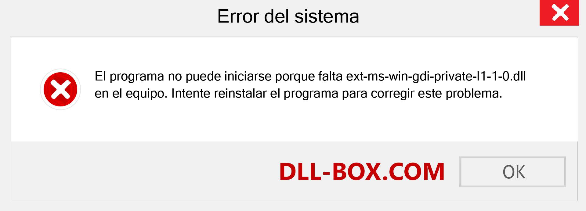 ¿Falta el archivo ext-ms-win-gdi-private-l1-1-0.dll ?. Descargar para Windows 7, 8, 10 - Corregir ext-ms-win-gdi-private-l1-1-0 dll Missing Error en Windows, fotos, imágenes